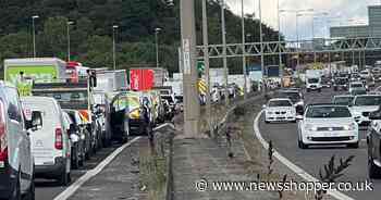 Recap after 'overturned car and lorry crash' brings severe delays to A2