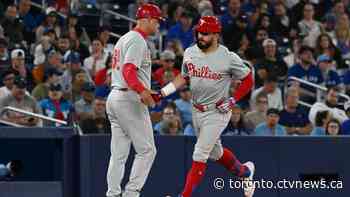 Schwarber's three-homer, six-RBI performance carries Phillies past Blue Jays 10-9