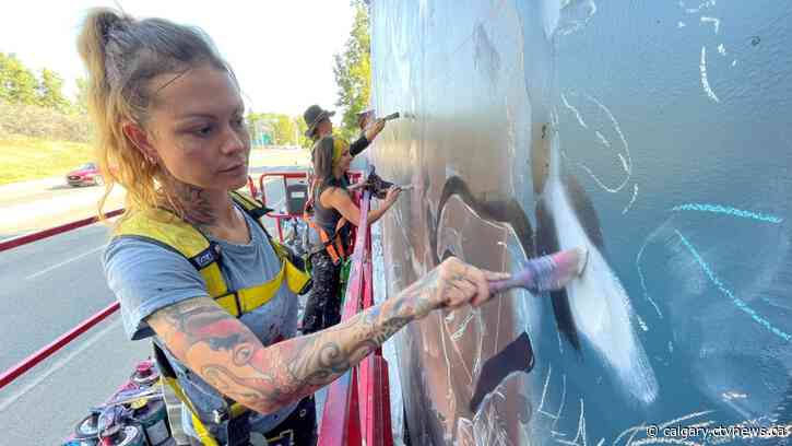 Brentwood Community Association livens up grey wall with colourful mural
