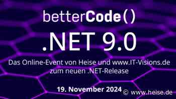 heise-Angebot: Entwicklerkonferenz betterCode() .NET 9.0 bietet sechs Workshops für Deep Dives
