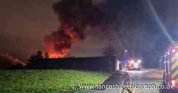 Blackburn plastic factory engulfed in flames in repeat occurence