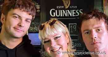 Irish rock stars delight staff with visit to Newcastle bar as fans flock to gig in the city