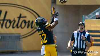 Receiver Tim White registers second straight 100-yard performance for Ticats
