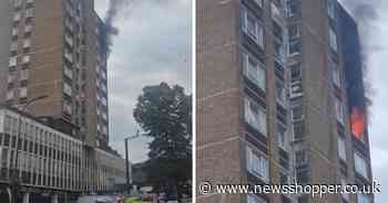‘AVOID’ area as plumes of smoke billow into sky as fire engulfs flats in Lewisham