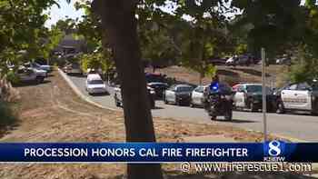 Procession honors fallen Calif. firefighter