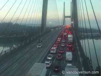 Traffic alert: Delays on Alex Fraser Bridge after multi-vehicle crash