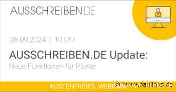Webinar Ausschreiben.de Update: Neue Funktionen für Planer