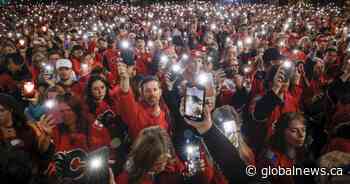 Flames fans, players remember Johnny and Matthew Gaudreau at vigil in Calgary