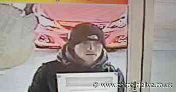 Police release image of man they want to trace after theft of canned goods from service station in Sunderland