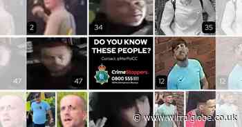 CCTV of 10 wanted by police after disorder on Merseyside