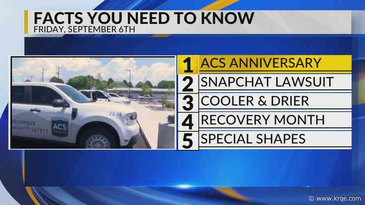 KRQE Newsfeed: ACS anniversary, Snapchat lawsuit, Cooler and drier, Recovery month, Special shapes balloons