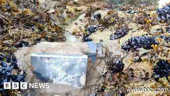 Anger as concrete 'dam' appears on remote beach