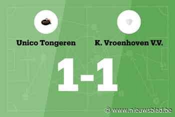 Unico Tongeren B en Vroenhoven delen de punten