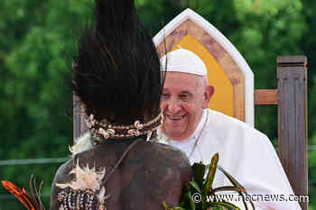 Pope arrives in the remote jungles of Papua New Guinea with humanitarian aid and toys