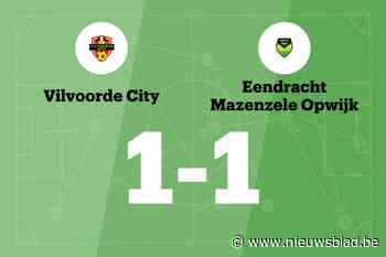 Mazenzele Opwijk B speelt gelijk tegen Vilvoorde City