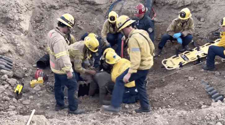 WATCH: Rescuers save man trapped in 36-inch drainpipe in Southern California