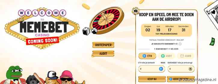 Memebet Token presale gelanceerd: mis de kans niet op deze nieuwe crypto!