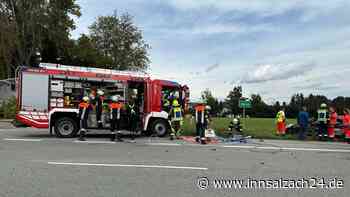 Schwerer Unfall auf der B304 bei Forsting – Lkw kracht mit Auto zusammen
