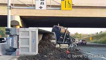 Highway 400 lane closures after tractor-trailer rollover