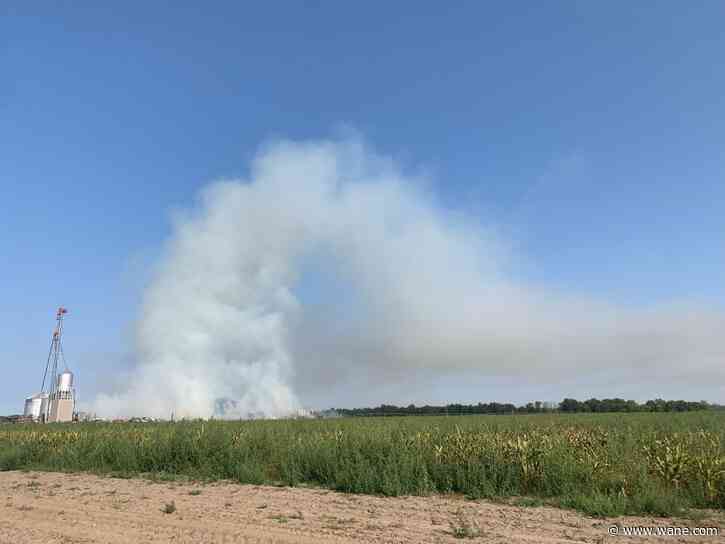 Smoke visible from across state lines after barn fire in rural Noble County