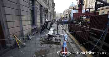 Four people taken to hospital after bus collides with shelter in Newcastle city centre, causing it to collapse