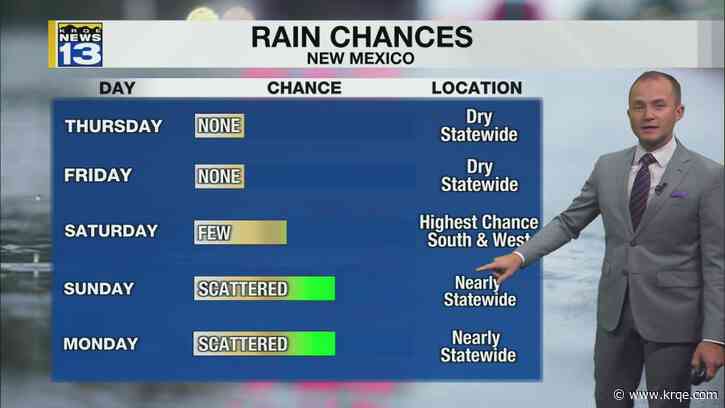 New Mexico dries out on Thursday