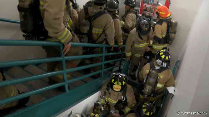 Albuquerque area firefighters climb 110 flights of stairs  in honor of 9/11 first responders