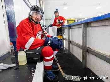 Saskatoon old-timers hockey GOAT surprised by 90th birthday bash as co-founders honoured