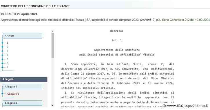 Il decreto che corregge gli Indici di affidabilità fiscale pubblicato in Gazzetta ufficiale a più di quattro mesi dal varo