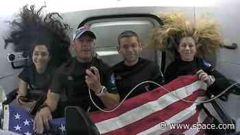 SpaceX's private Polaris Dawn astronauts talk US flag and kids' books from orbit on historic spaceflight (videos)