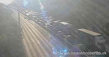 All traffic STOPPED on A2 near Dartford Crossing due to crash