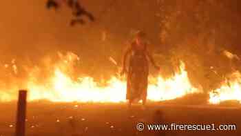 Watch: Battalion chief rescues woman walking through Calif. wildfire