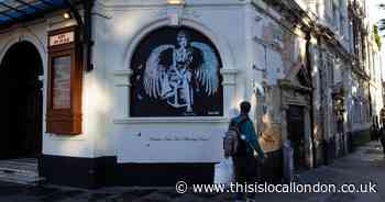 Amy Winehouse artwork appears outside iconic music venue
