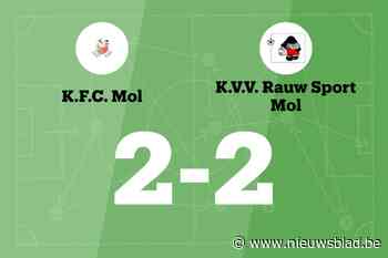 KFC Mol sleept gelijkspel uit de brand in de thuiswedstrijd tegen Rauw