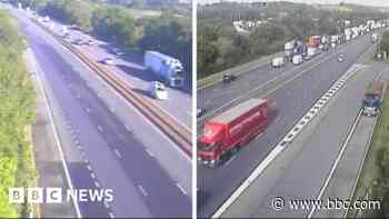 Man dies after van and lorry crash on motorway