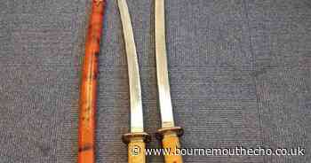 Two men arrested after police seize large samurai swords in West Howe