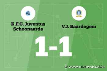 Juventus Schoonaarde B speelt thuis gelijk tegen VJ Baardegem