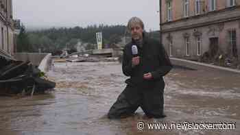 Olaf Koens in overstroomd gebied: 'Vanmorgen reden hier nog auto's, nu varen er boten'