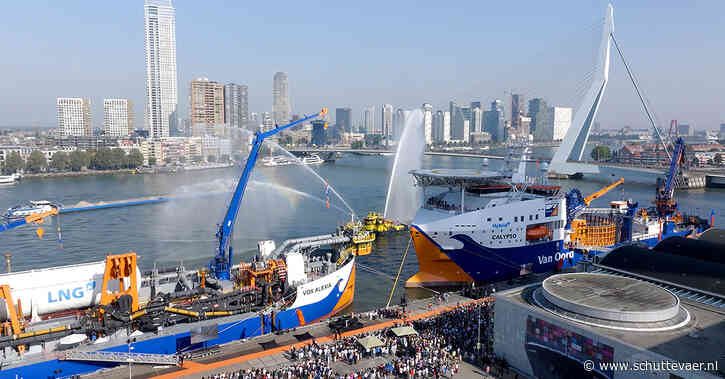 Nieuwe Calypso van Van Oord legt eerste kabels op Doggersbank