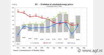 Gemiddelde prijs EU-sinaasappelen in augustus op €80,21