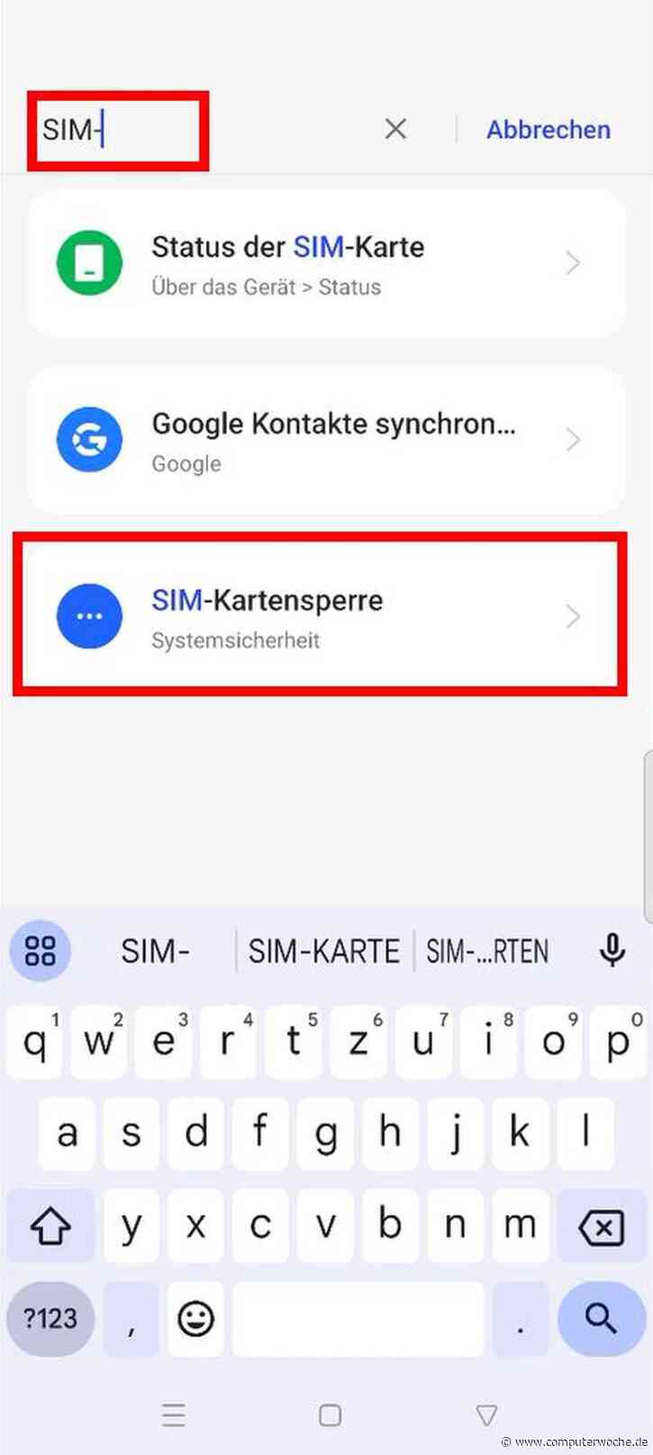 Android: PIN der SIM-Karte ändern