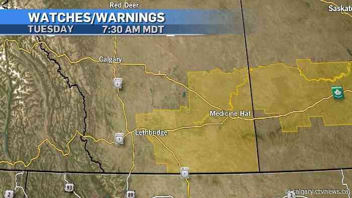 Severe thunderstorms possible in southern Alberta Tuesday