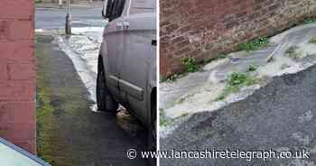 Pictures as water seen gushing down street due to leak