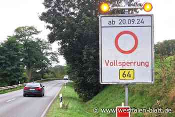 B 64 wird zwischen Höxter und Brakel erneut gesperrt