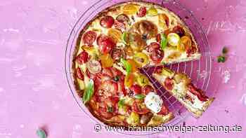 Farbenprächtige Tomate-Quiche mit Nussboden