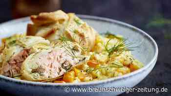 Das schönste Herbstessen: Cremiges Kürbisrisotto mit Lachs