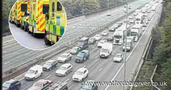Seven-vehicle crash on M25 leaves motorcyclist 'seriously injured'