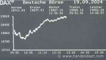 Dax aktuell: Dax überspringt erstmals die Marke von 19.000 Punkten