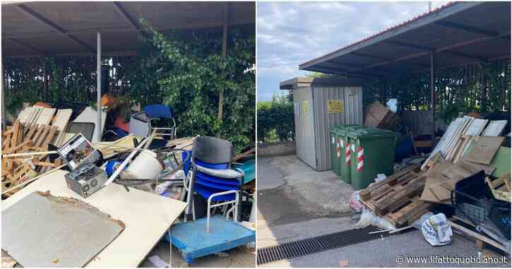 Scaldabagni, computer, copertoni: il cumulo di rifiuti nel parcheggio dell’ospedale di Cefalù. Per la direzione è “un’isola ecologica” – Video