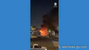 WATCH:  Fireworks explode from yacht as vessel burns